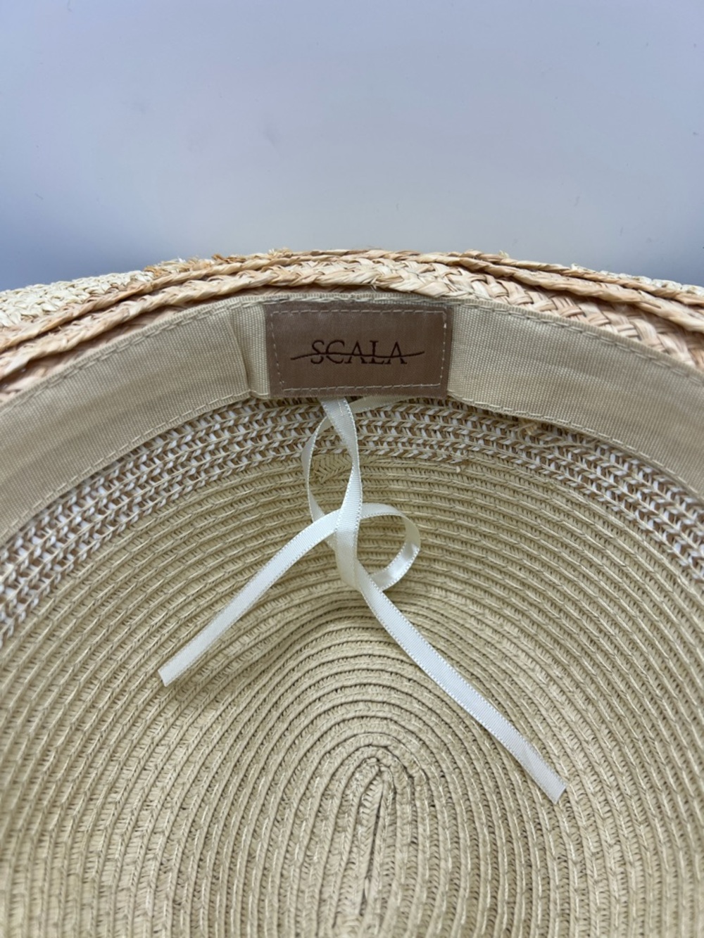 285. NWOT. Scala Raffia Sun Hat with Decorative Band. - Picture 6 of 7